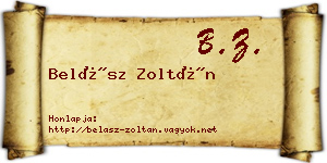 Belász Zoltán névjegykártya